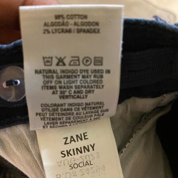 DL1961 Zane Social Deep Indigo Stretch Knit Skinny Jeans Size 14 - Picture 9 of 10